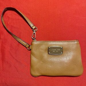 Brown Leather Michael Kors Wristlet